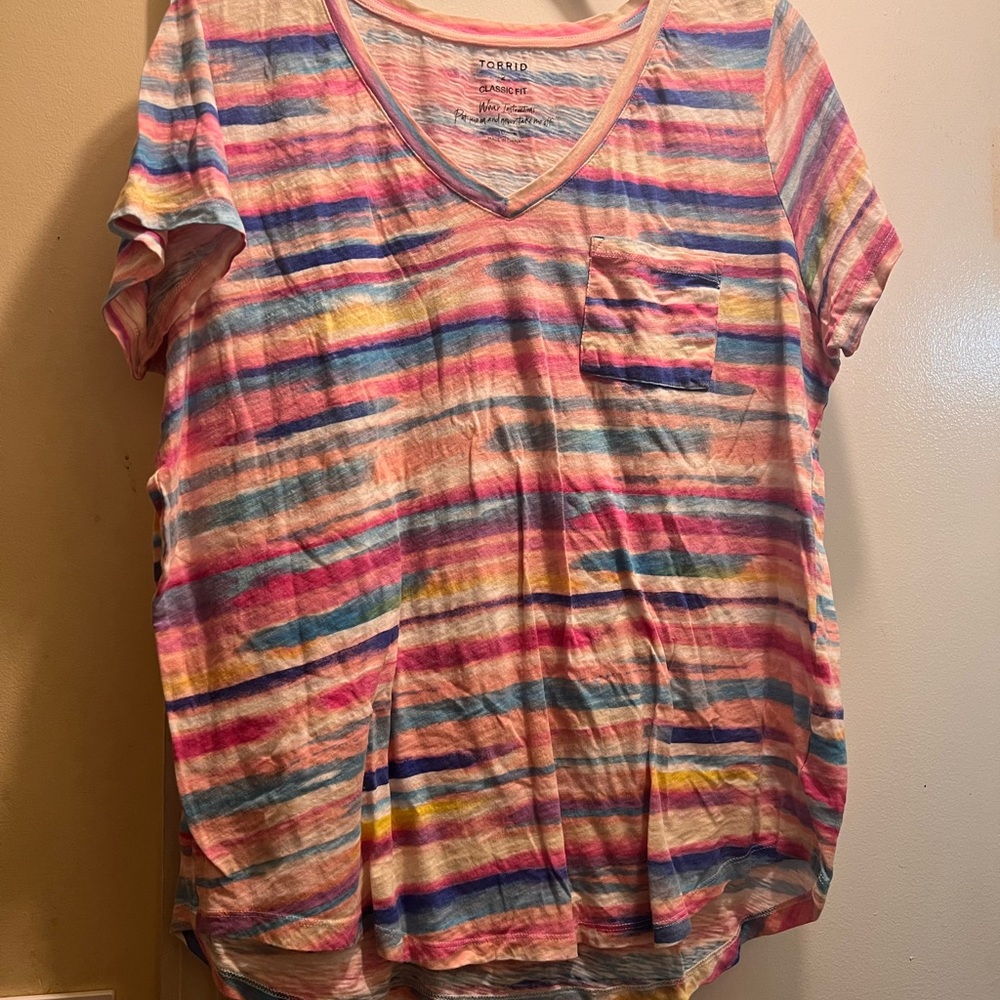 Women's Multicolor Striped Top Torrid 2